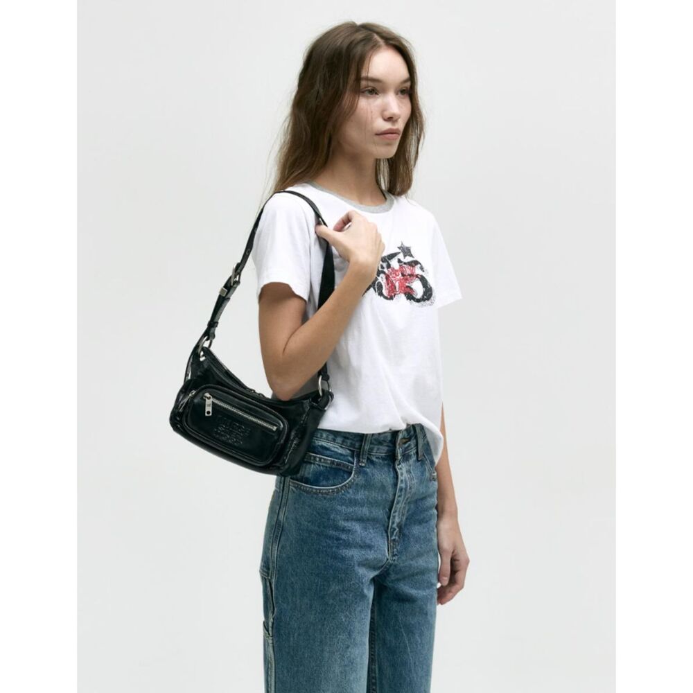 Marge Sherwood Outpocket Hobo Mini Bag in Glossy Black